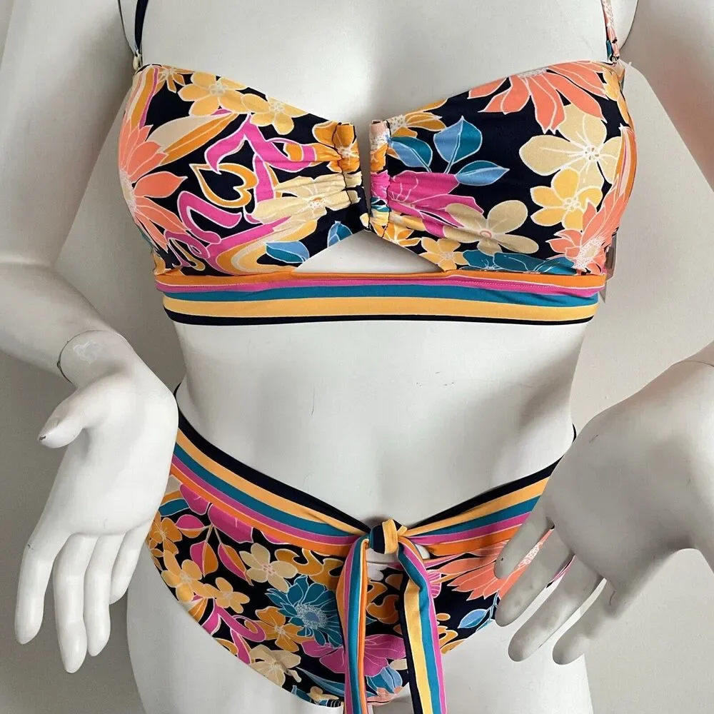 Sunshine 79 Two Piece Bandeau Swim Suit In Love Swirl 10